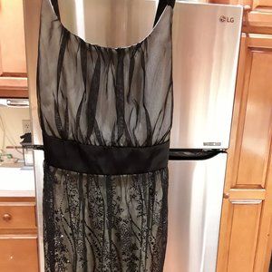 Women's Black over Gold elegant sleeveless top